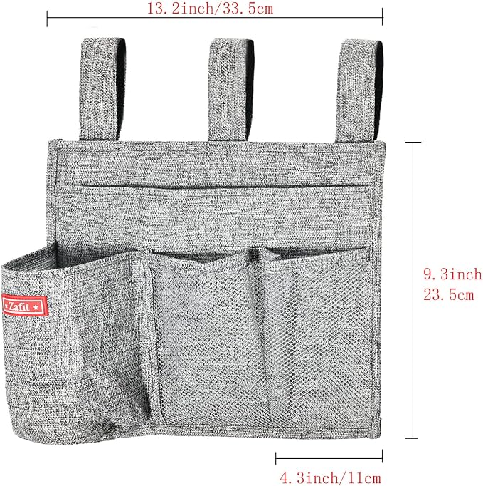 Linen Bedside Caddy, Bedside Storage Organizer - Image 3