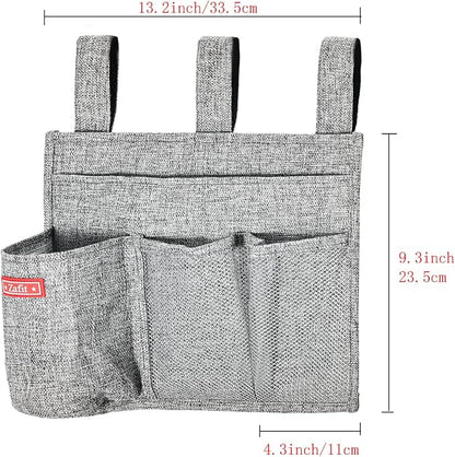 Linen Bedside Caddy, Bedside Storage Organizer - Image 3