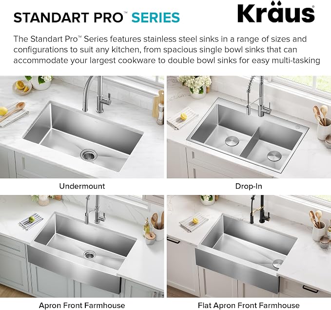 KRAUS Standart Pro 14 -inch Undermount Single Bowl 16 Gauge Stainless Steel Bar - Image 15