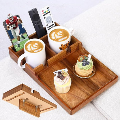 Couch Insert Tray for Middle Seat, Acacia Wood Couch Table by Acanacle