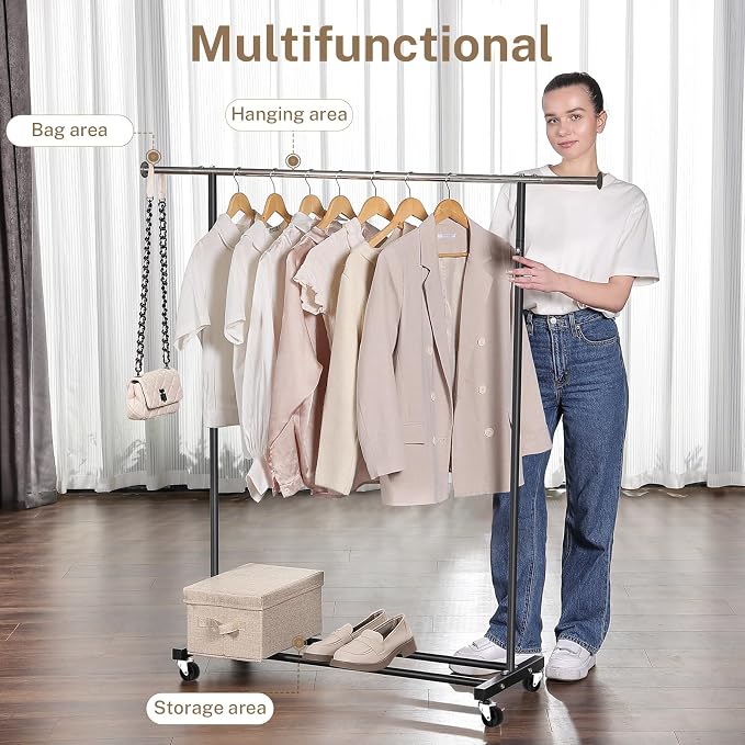 VICERII Clothes Rack, 130LB Capacity Heavy Duty Clothing Rack - Image 6