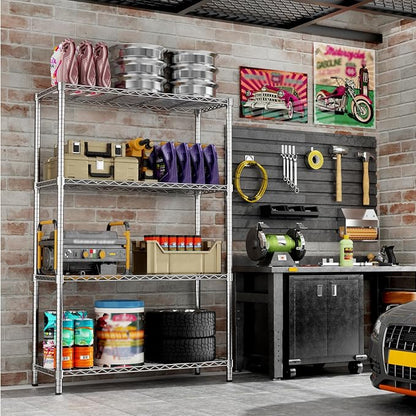 Storage Shelves Heavy Duty, 4-Tier Adjustable Metal Industrial Utility Shelf - Image 5