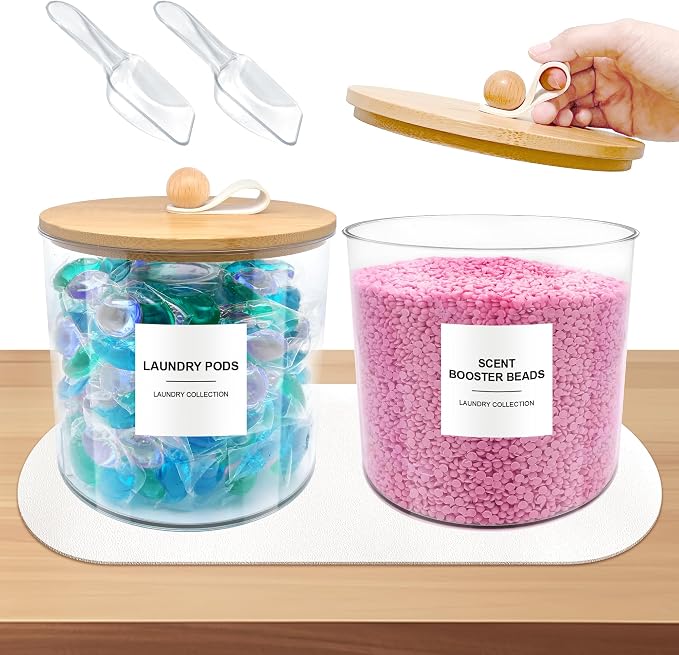 2 Pack Laundry Pods Container, Laundry Room Organization and Storage Jars by HOYTAMDARHOMESTORAGE