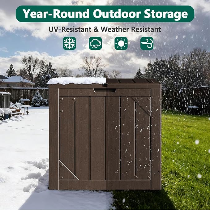 Outdoor Storage Box, 30 Gallon Deck Box Outdoor Storage Bench Outside - Image 4