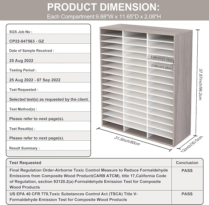 TQVAI Literature Organizer, Heavy Duty 48 Compartments Countertop Mail Organizer - Image 4