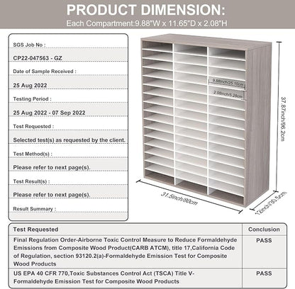 TQVAI Literature Organizer, Heavy Duty 48 Compartments Countertop Mail Organizer - Image 4