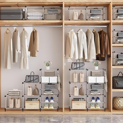 AWTATOS 6 Cube Closet Organizer Storage Shelves, Translucent | Portable Closet - Image 5