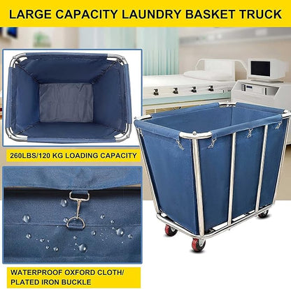 Commercial Laundry cart with wheels, 10 Bushel Large Industrial Rolling Laundry - Image 5