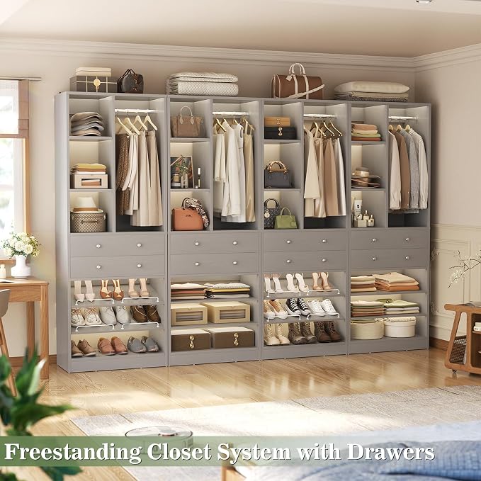 Besiost Closet System, Fit 120"/10FT Walk-in Closets Systems, Free Standing - Image 6