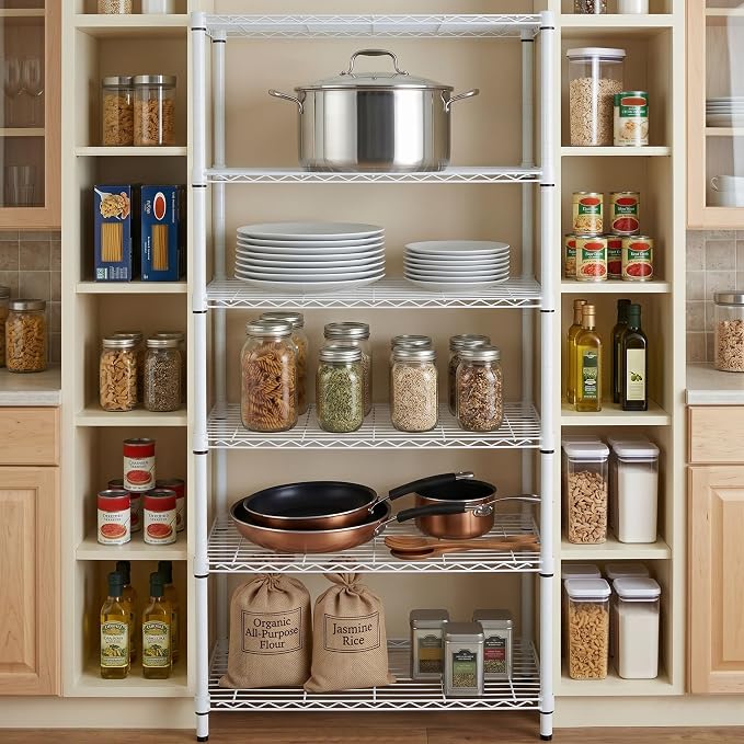 Honey-Can-Do 5-Tier White Wire Shelving Unit, 200 lb/Shelf, 000 lb total in a - Image 2