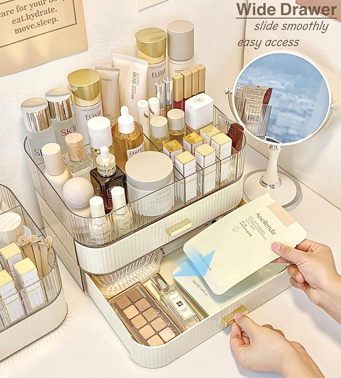 Makeup Organizer with Stackable Drawer, Cosmetic Storage Display Case - Image 6