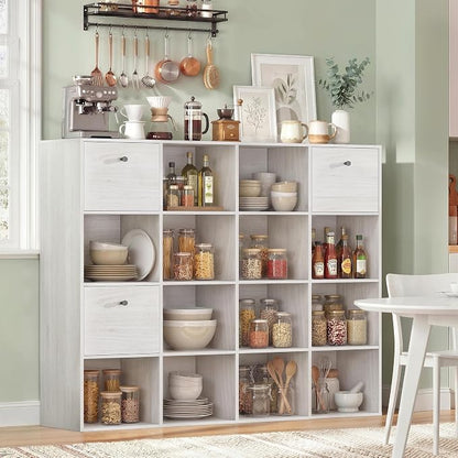 16 Cube Storage Organizer, Washed White Bookcase - Image 8