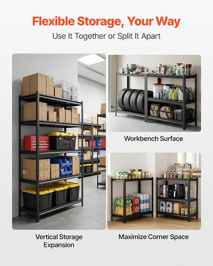 VEVOR Storage Shelves, 5-Tier Adjustable, 3000 lbs Capacity, Heavy Duty Garage - Image 4