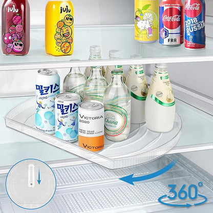 FIRJOY Lazy Susan Turntable for Refrigerator, Square Turntable Organizer for - Image 4