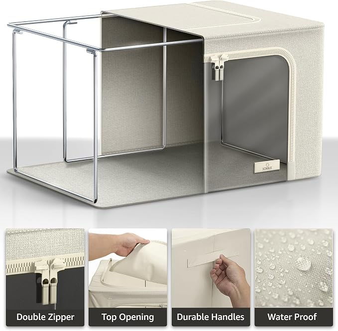 Sorbus Storage Bins with Metal Frame - Image 2