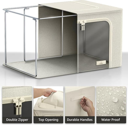 Sorbus Storage Bins with Metal Frame - Image 2