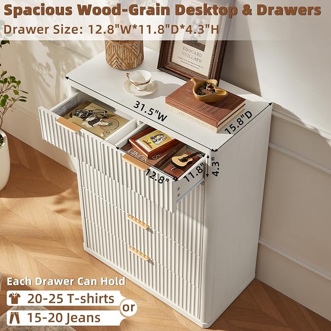 LEYAOYAO Fluted 6 Drawers Dresser - Image 6
