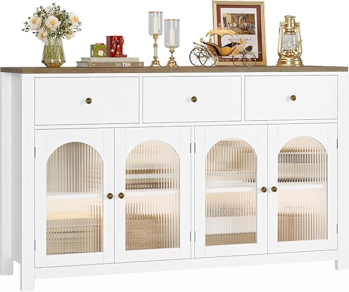 FINETONES Buffet Cabinet with Storage, 55.1" Large Sideboard Buffet Cabinet by finetones