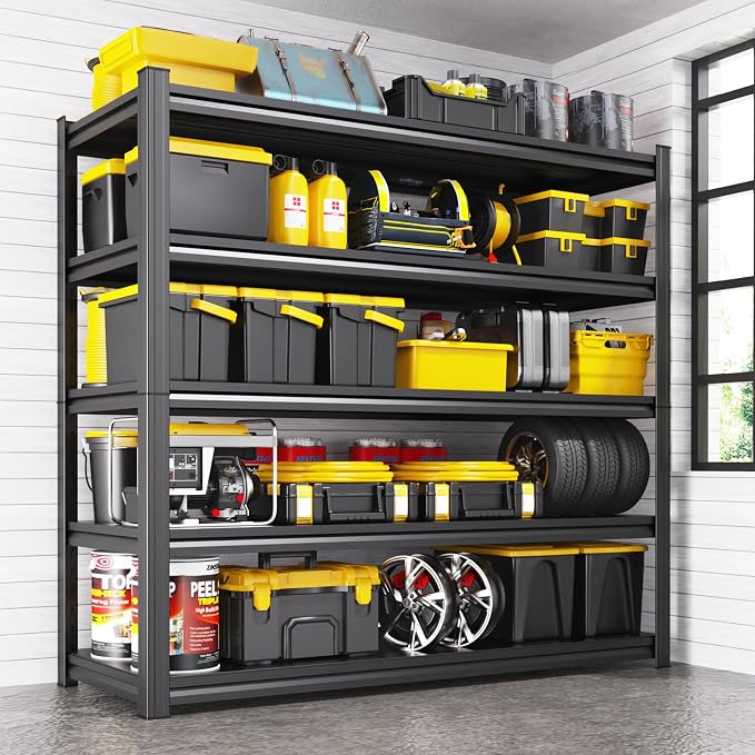 5-Tier Heavy Duty Metal Garage Shelving, 71.2"Hx46"Wx20"D, Adjustable Storage by AOAORGG