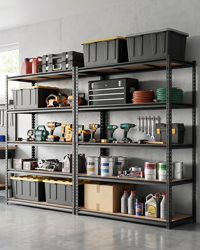Garvee 3-Tier Storage Shelving Unit, 2500 lbs Load | Carbon Steel Utility - Image 7