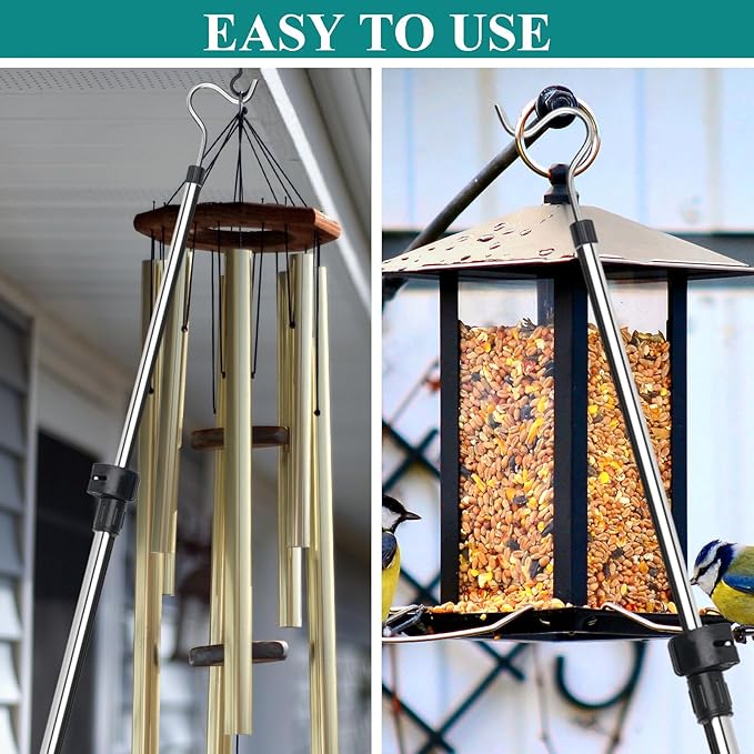 Clothes Hanger Reaching Hook Telescopic Adjustment clothes hook pole Light and - Image 4