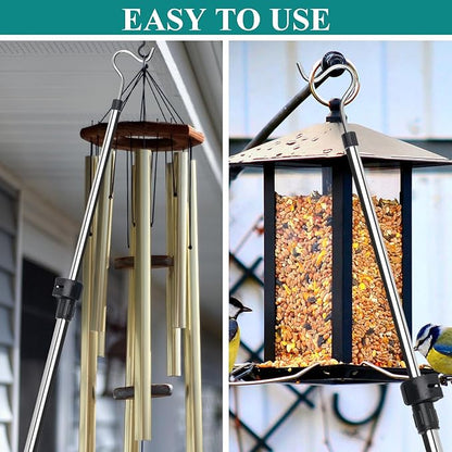 Clothes Hanger Reaching Hook Telescopic Adjustment clothes hook pole Light and - Image 4