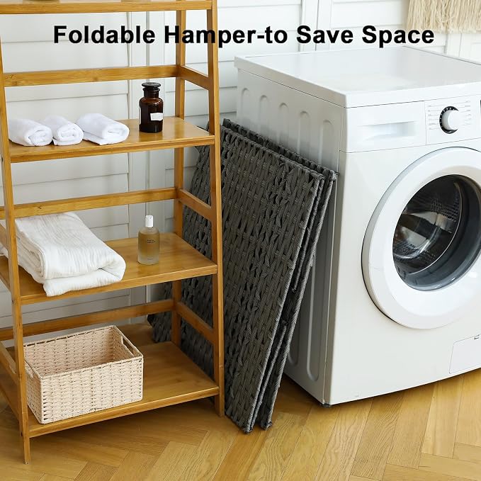 OIAHOMY Laundry Hamper with Lid, 140L Clothes Hamper with 3 Removable Liner Bags - Image 7