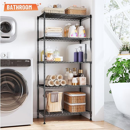Romorgniz 5-Tier Adjustable Wire Shelving, Kitchen Pantry, Rust-resistant - Image 8