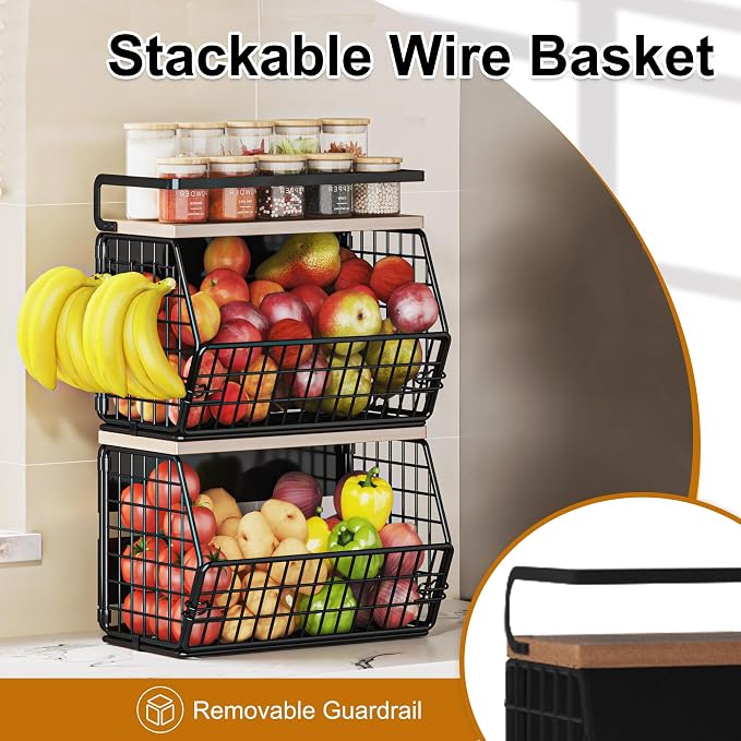 2 Set Magnetic Shelf for Fridge, Onion and Potato Spice Snacks Fruit and - Image 4