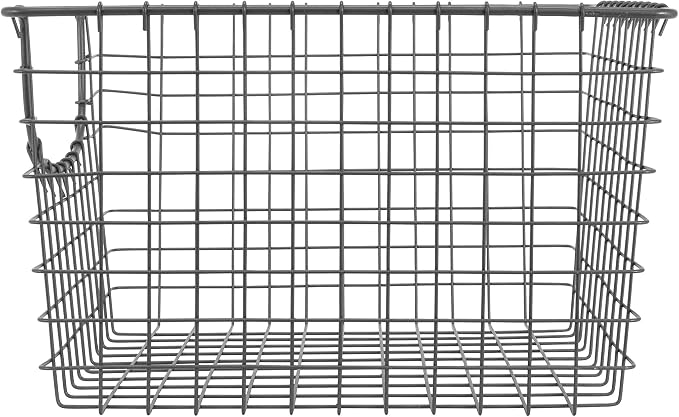 Spectrum Wire Scoop Basket Storage Bin Industrial Gray Nesting Metal Baskets - Image 3
