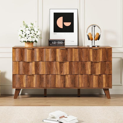 9 Drawer Dresser, Modern Fluted Storage Dresser - Image 3