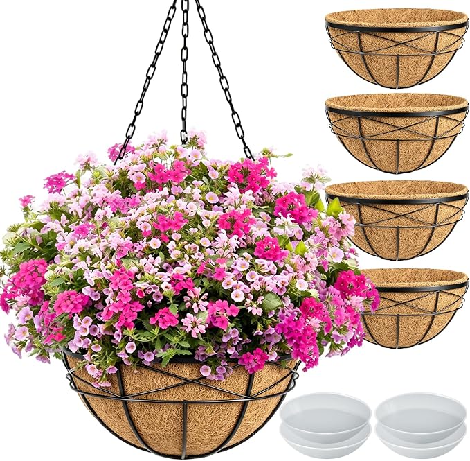 4 Pack 18 Inch Hanging Planters by KarlliuHOMEGARDEN