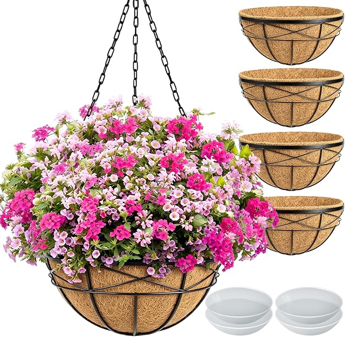 4 Pack 16 Inch Hanging Planters by KarlliuHOMEGARDEN