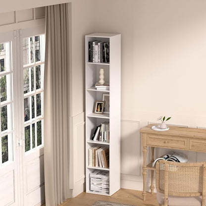 6 Cube Storage Organizer, 6 Tier Vertical Cube Bookcase Freestanding Storage - Image 8