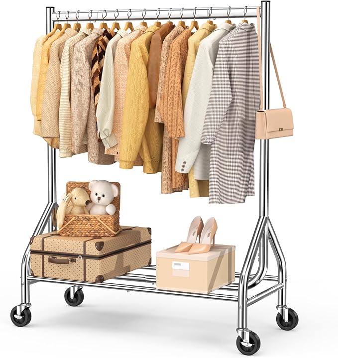 EAGMAK Heavy Duty Clothes Rack Load 420 LBS, Rolling Garment Rack by Eagmak