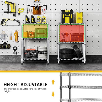 750 lbs 3 Tier Shelf Metal Storage Shelves Shelving Wire Rack Heavy Duty Closet - Image 8