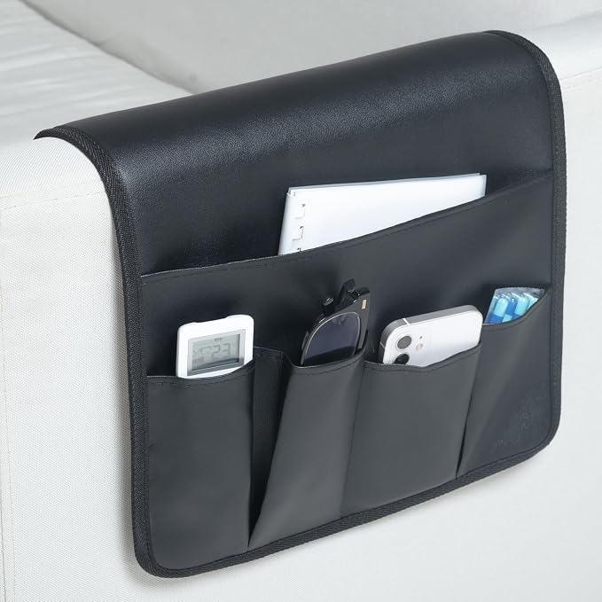 PU Leather Sofa Armrest Organizer, Armchair Magazine Holders, Waterproof Remote by Unknown