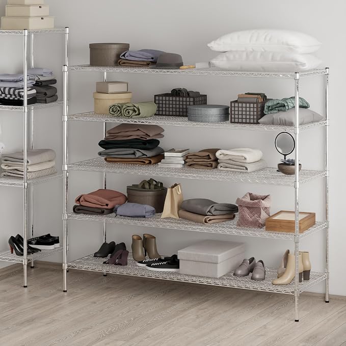24" Deep x 72" Wide x 64" Height Wire Shelving Kit | 5-Tier | NSF Commercial - Image 7