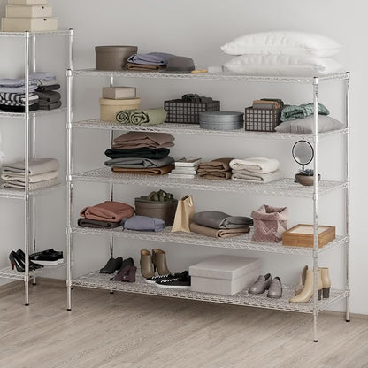 24" Deep x 72" Wide x 64" Height Wire Shelving Kit | 5-Tier | NSF Commercial - Image 7