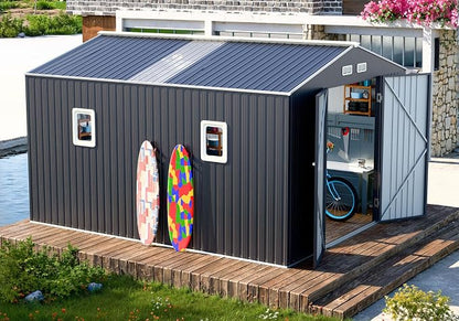 10x12 FT Outdoor Metal Shed by WELYAS