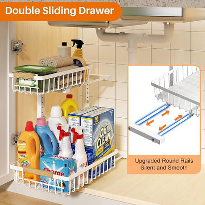 REALINN Under Sink Organizer, Height Adjustable Under Sink Organizers and - Image 2