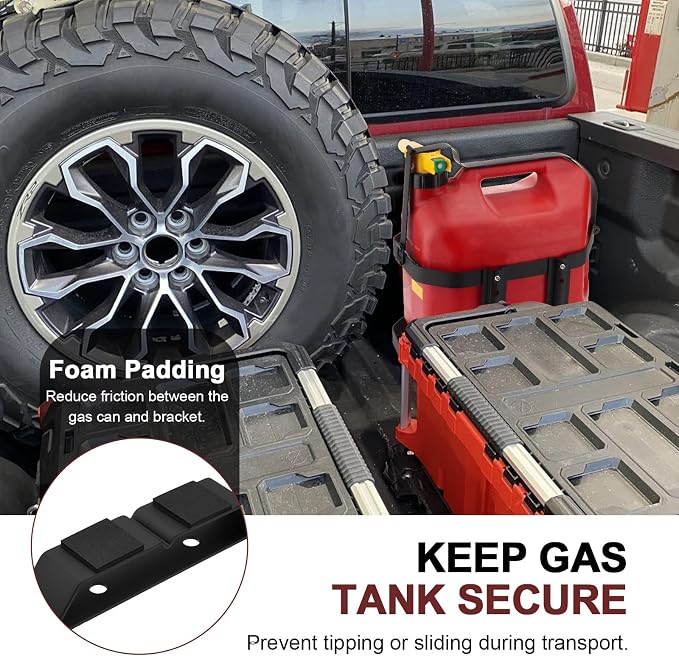 5 Gallon Gas Can Holder, Metal Steel Fuel Container Mount Bracket Compatible - Image 4