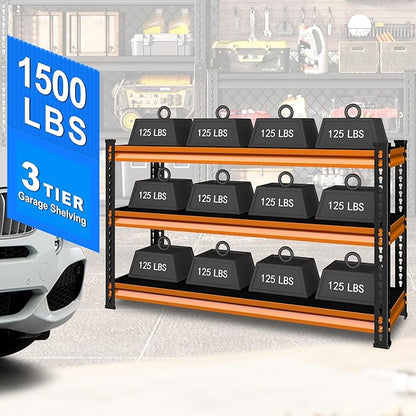 48" W Garage Shelving Heavy Duty, 1500LBS Loads Adjustable Garage Storage - Image 4
