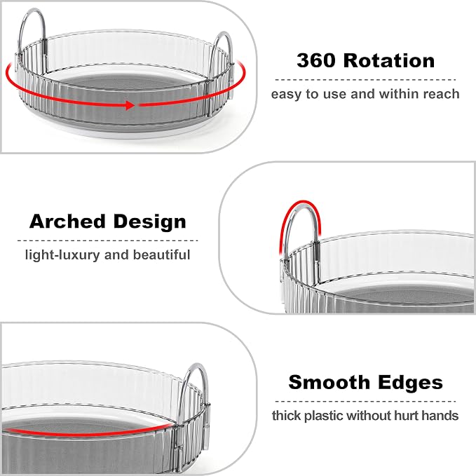360 Rotating Makeup Organizer for Vanity, Bathroom Countertop Spinning Perfume - Image 3