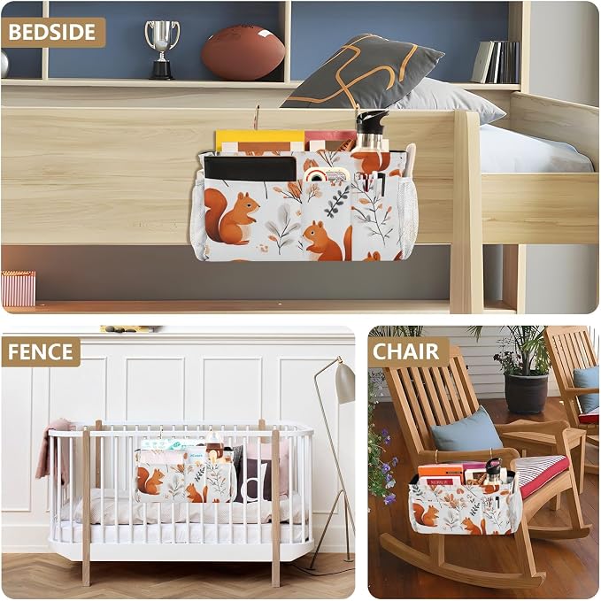 Squirrels and Fall Leaves Bedside Caddy - Image 8