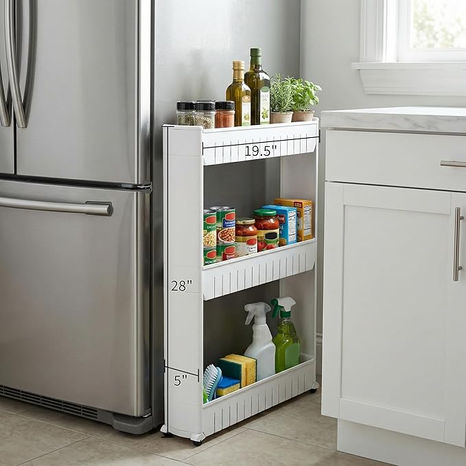Lavish Home 3 Tier Shelf Rolling Cart - Image 3
