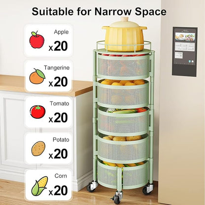 SAYZH 5 Tier Fruit Vegetable Basket Stand - Image 7