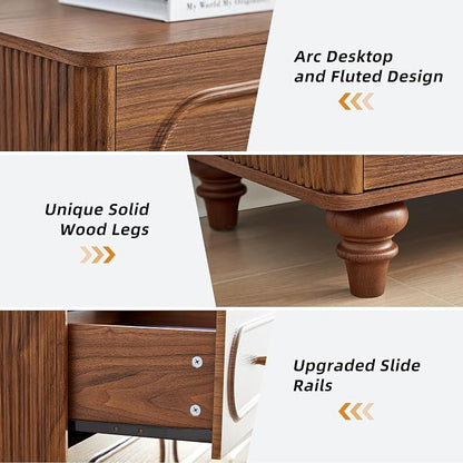 12 Drawer Fluted Dresser for Bedroom, Mid Century Modern Chest of Drawers - Image 5