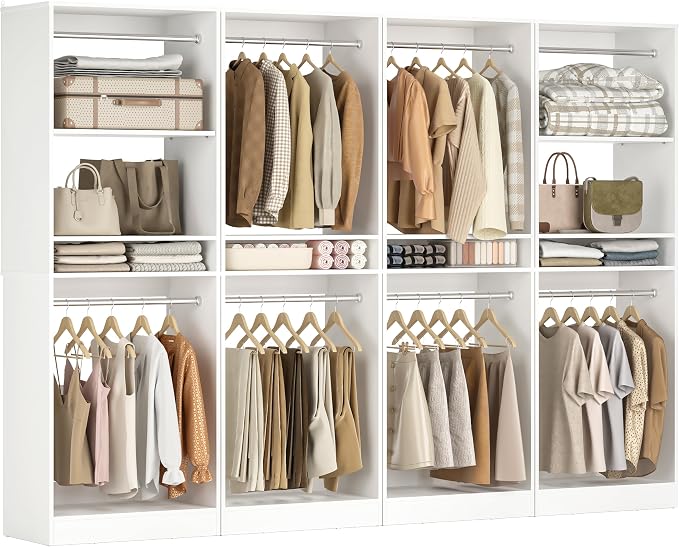 Unikito 100” Closet System, 8.3FT Wood Closet Storage Organizer by Unikito