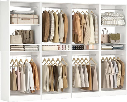 Unikito 100” Closet System, 8.3FT Wood Closet Storage Organizer by Unikito